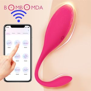 Mutandine Bluetooth Controllo APP wireless Vibratore Uova vibranti Palline indossabili Punto G Massaggio clitoride Giocattolo del sesso per le donne 210623