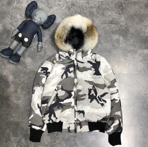 Kış Aşağı Parka Homme Jassen Chaquetas Giyim Kurt Kürk Kapüşonlu Fourrure Manteau Wyndham Kanada Ceket Ceket Hiver Doudoune Q93Z #