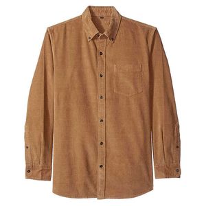 CORDUROY рубашка весна человека сплошной цвет с длинным рукавом рубашка свободные пальто High Street Button-Down воротник 210527