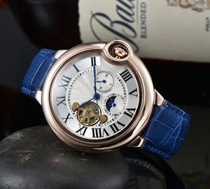 2023 Nuovi orologi da uomo di lusso Grande volano Cinque punti di sutura automatici Orologi da polso di design con orologio meccanico Top luxury brand Moon Phase Cinturino in acciaio e pelle