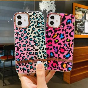 Chic Bright Leopard IMD Capas telefônicas para iPhone 13 Pro 12 11 PRO XS MAX 7 8 PLUS SE2020 Capa Completa XR Skinny Shell Body Protection Case
