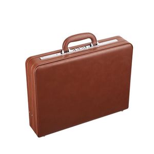 Breakcases Leather Laptop Bag Dokument Organizer Designer Real Business Mens Väskor Svart / Brown Väska