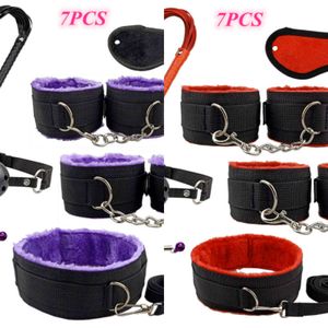 Bondages Vuxna spel SM SEX Leksaker BDSM Kits Bondage Gear Handbojor Gag Whip Rope Anal Plug Shop Exotiska Tillbehör för Vuxna 18 1122