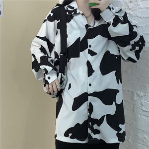 Blusa de manga comprida camisetas vaca vaca impressão feminina solta rua casual senhora coreano plus tamanho top 210510