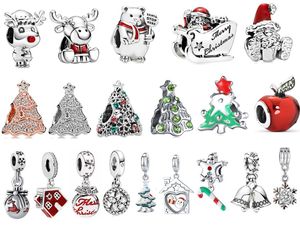 925 Sterling Silver Christmas Series Tree Pumpkin Car Bell Hänge för Pandora Charm Armband Ladies Mode Smycken Gåvor