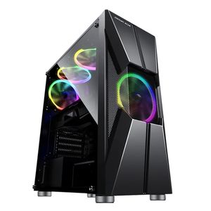 Coolmoon M-ATX ITX SPCC Bilgisayar Oyun USB3.0 Durumda Yan Penetrasyon Tasarım Masaüstü Şasi ATX Güç Kaynağı