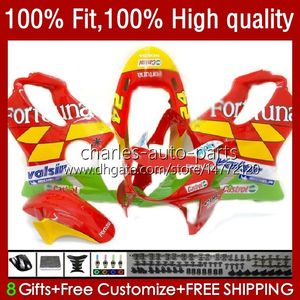 OEM KAYWORK FÖR HONDA CBR 600F4I 600 F4I FS CC F4 I CBR600F4I 04-07 55NO.161 600cc CBR600 F4I röd gul 04 05 2006 2007 CBR600FS 2004 2005 06 07 Injection Fairing Kit