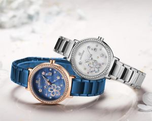 Dame Kleid Uhr Edelstahl für Frauen Geschenk Mädchen Frau Freund Quarz Mode Lässige Armband Claspel Armbanduhren