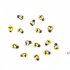 Yeni500 adet / grup Mini Ahşap Arı Beetle Uğur Böceği DIY Ladybird Buzdolabı Magnet Minyatür Süsler Duvar Pencere Sticker Moss Şişe Masaüstü RRD11966