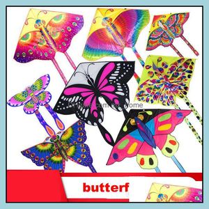 Kite Aessories Sport Giochi all'aperto Giocattoli Regali Farfalla Uccello Aquiloni Regalo volante per bambini Bambini Annunci Beach Square Facile da volare Drop Delive