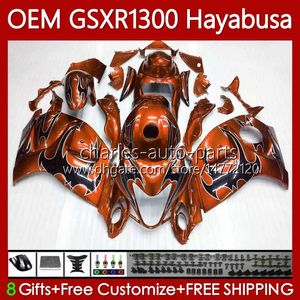 OEM Łamyki dla Suzuki Hayabusa GSXR-1300 2014 2015 2016 2017 2018 2019 77NO.104 GSXR 1300 CC GSX Orange Flames R1300 08-19 1300CC GSXR1300 08 09 10 11 12 13 Ciało wtrysku