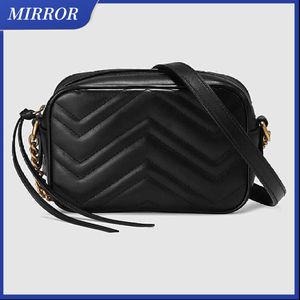 Mirror Top Quality Fashion Luxury G Bag Damer Läder Stil Shoulder Messenger Wallet Handväska med dammväska i lager