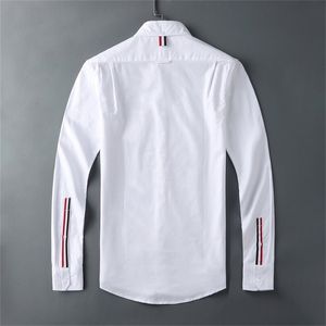 Moda Marka Koszule Mężczyźni Slim White Long Sleeve Casual Koszula Wyłącz Kołnierz Oxford Faborki mankiet Odzież męska Odzież 210626