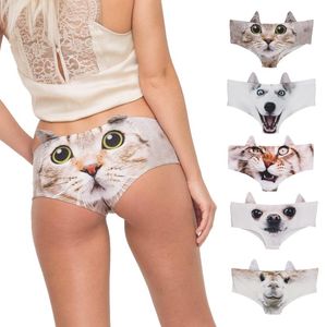 Women's Panties 3D Sexy Women Cute Animal Red Panda Pig Ears Female Lingerie Briefs Print Underwear For Lady 2021