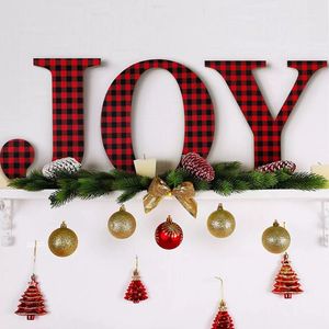 2021 Christmas Party Ornaments Indoor Hanging Pendants Wooden Letter JOY & HOME 12*12 Inch Decorations