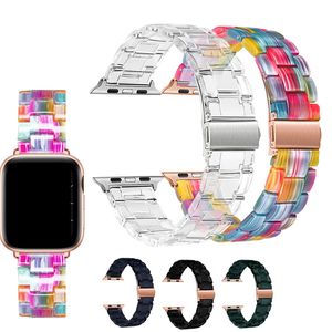 Luxury Resin Strap For Apple Watch 44mm 42mm 40mm 38mm Bands Fashion Watchband Bracelet iwatch Series 6 5 4 SE Smart Accessories