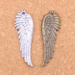 30pcs Antique Silver Bronze Plated angel wings Charms Pendant DIY Necklace Bracelet Bangle Findings 51*17mm