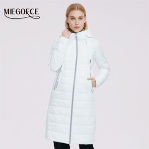 MIEGOFCE Spring Jacket H-Shaped Design Knee Length High Reversible Slider Coat for Women Stand Collar Parka Coat 210819
