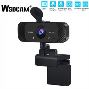 WSDCAM 1080PウェブカメラMINI Computer PC Webカメラマイクロホン回転カメラライブ放送ビデオ通話会議の仕事
