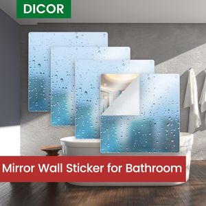 1 pcs 20 * 20cm espelho adesivos de parede decorativo espelhos de parede grande para decoração de casa banheiro quarto de estar moderno acessórios