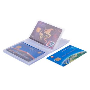 Gullig semi transparent korthållare inuti påsar PVC Folded kreditkortfickor Plast inre sidor Kontorsmaterial