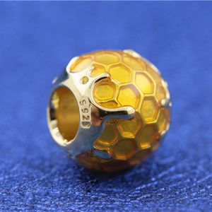 Shine Gold Metal Plated Golden Honey City Dangle Charm Bead Fits European Pandora Jewelry Charm Bracelets