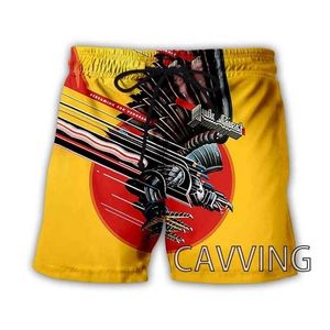 CAVVING 3D-gedruckte Judas Priest Rockband Sommer-Strand-Shorts Streetwear, schnell trocknend, lässige Sweat-Shorts für Damen/Herren 210716