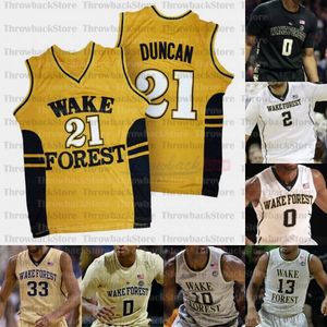 Özel Wake Forest Demon Deacons Koleji Basketbol Formaları 0 Brandon Childress 30 Olivier Sarr 13 Andrien Beyaz 23 Chaundee