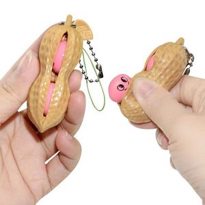 تململ Peanut Pea Pbpers Spquishes Squise Squeeze اللعب DILPLE KEYCHAIN ​​الإجهاد الإغاثة حلقة مفتاح مكافحة adhd تنفيس كرات لعبة squeezy البازلاء