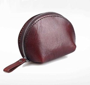 Genuine Coin Unisex Purses Artmi Leather Wallet Vintage Bag Shell Type Change Zipper