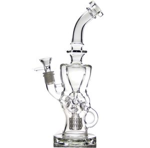 Funzionale bong in vetro FTK Recycler torus hookah fab egg smoking water pipe dab rig oil rigs matrix perc sdf exosphere world faber ball glasses joint 14.4mm