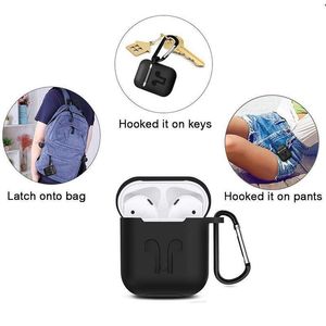 MINI SOFT SILICONE VÄSKOR FÖR AIRPODS 2 3 Shocktoxa Air Pods Pro Earphone Case Set Protector Cover med metallspänne