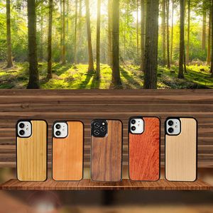 Custodie per telefoni con paraurti in legno di bambù con bordo rientrato in TPU Cover posteriore per tutto il corpo per iPhone 15 14 Plus XS XR 11 Pro Max 12 13 Mini 8 7 SE2 Samsung S24 S23 S22 S21 S20 Note 20 Ultra-Blank