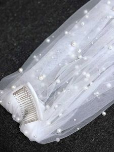 5m 1 Tier Cathedral Royal Crystal Pearl Wedding Bridal Veil With Pearl Ivory EE708 X0726