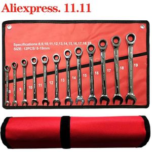 Car Ratchet Wrench Key Spanner.Nut Tool Head Ratchet Metric Spanner Set Tools.Open End and Ring Wrenches. 211110