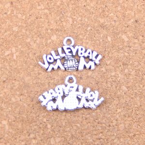 92pcs Antique Silver Bronze Plated volleyball mom Charms Pendant DIY Necklace Bracelet Bangle Findings 13*23mm