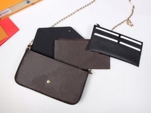 Luxury designer Clutch Bags purse the latest designer handbag fashion three-piece suit long-piece card chain