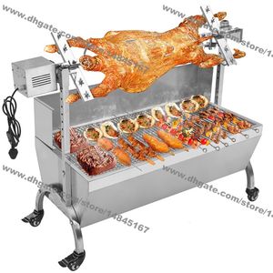 120cm Heavy Duty Lamb Pig Goat Charcoal Barbeque BBQ Grill Rotisserie Spit Raclette Hog Roasting Machine with 60kg Motor