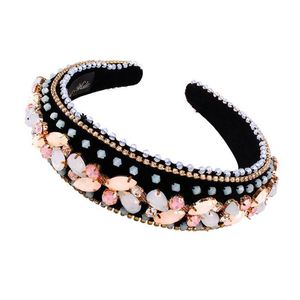 Luxury Rhinestone Crystal Headband Vintage Baroque Thick Wide Sponge Hair Holder Women Ornament Headwear Accessories Clips & Barrettes