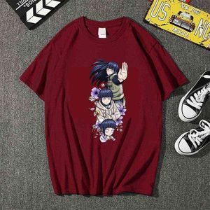 Hyuga Hinata Anime T-shirt Männer Rundhals Baumwolle Tops Cartoon Karate Grafik Mode Gedruckt T-shirts Hemd Unisex Harajuku T Männlich g220223