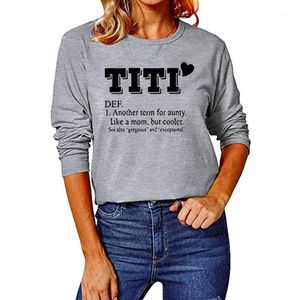 Kvinnors Blusar SHIRTS 2021 Titi Shirt Sweater Stitching Patchwork Pullover Jumpers Round Neck Långärmad Brev Skriv ut Top Blus