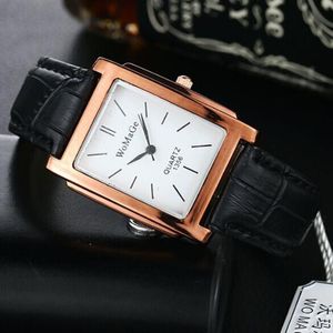 Armbanduhren Niedriger Preis Hohe Qualität Mode Quadrat Leder Weibliche Gurt Paar Uhr Männer und Frauen Quarz Damen Geschenkuhr