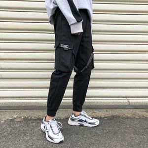 2021 Nastri Uomini Jogger Pantaloni Della Tuta Pantaloni Cargo da Uomo Streetwear Hip Hop Casual Nero Pantaloni Harem Maschio Harajuku Pantaloni di Moda Y0811