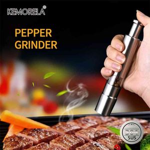 Thumb Push Pepper Mill Customization Portable Salt Grinder Cereals Herb Spice Adjustable Kitchen Grinding Tools 210712