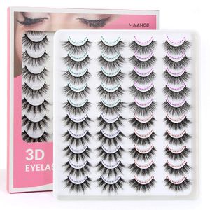 Kirpikler Yumuşak 20 Pairs Kullanımlık 3D Faux Vizon Lashes El Yapımı Karışık 4 Stilleri Doğal Görünüm Dramatik Kabarık Wispy Set Multipack