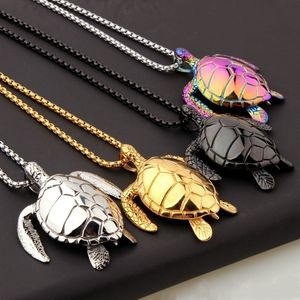 Animal Turtle Pendant Necklace Women Necklace Metal Sliding Colorful Turtle Pendant Necklace Accessories Party Jewelry