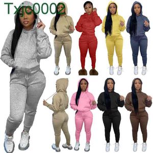 Women Tracksuits 2 Pieces Set Designer Casual Long Sleeve Sweater Hoodies Pullover Sweatpants Fall Winter Outfits SportSuit S-XXL 8 Colours