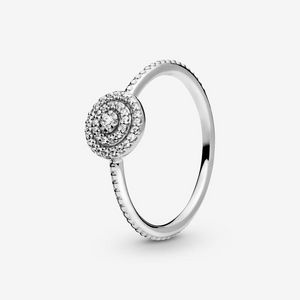 Designer jóias 925 Anel de Casamento de Prata Bead Fit Pandora Elegante Sparkle Ring para Mulheres Cubic Zirconia Diamantes Estilo Europeu Anéis de Aniversário Presente de Senhoras