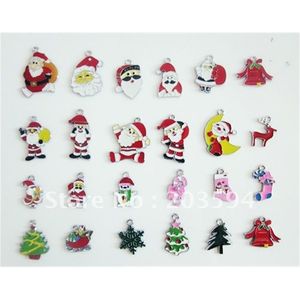 A11 Whole 100Pcs/Lots Mixed Alloy Enamel Christmas Charms Phone Pendant bead