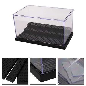 Display Case Box Dammtät Showcase för Block Building Blocks Bricks Toy Q0624